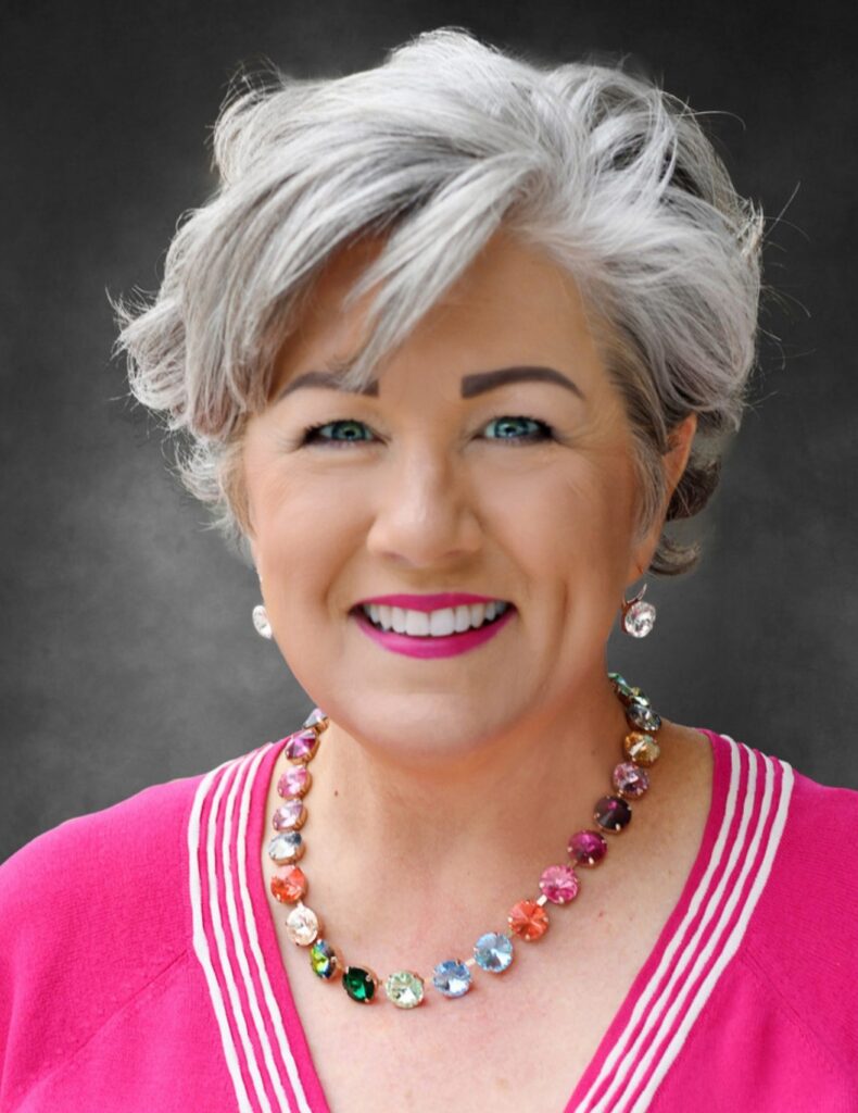 beautiful grey haired woman