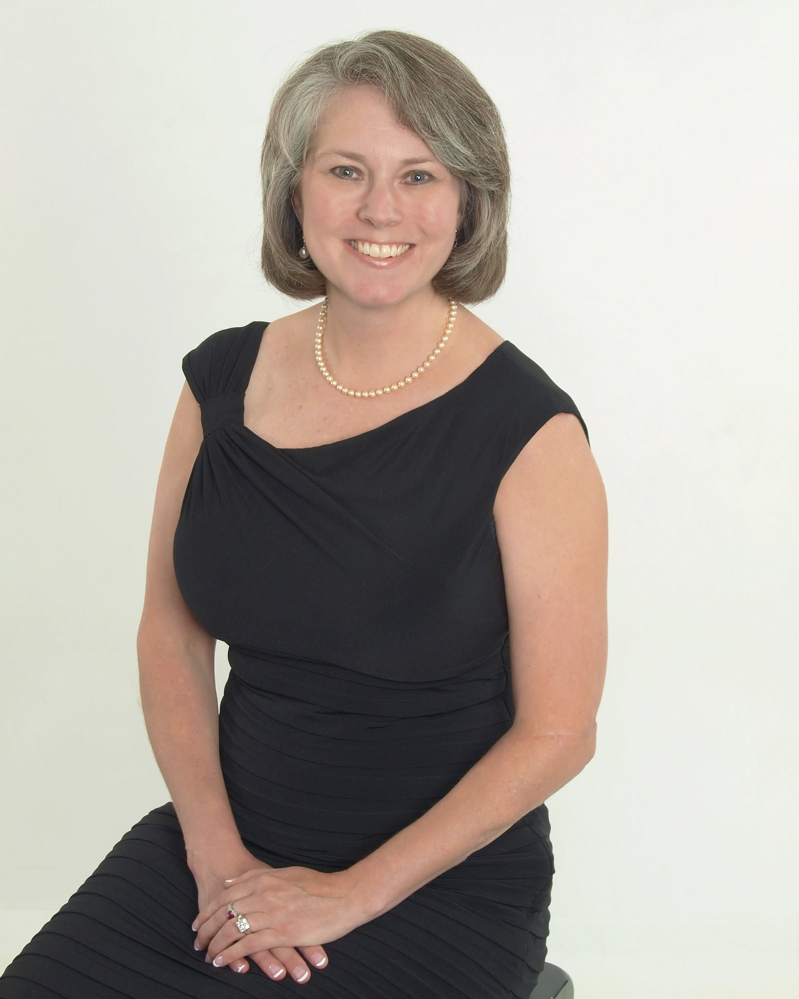 Wendy Clements in black dress