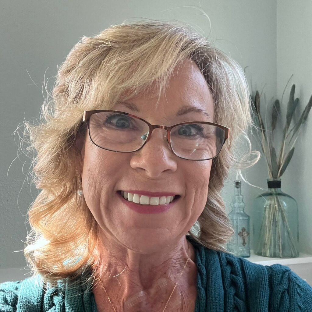 Smiling blonde woman