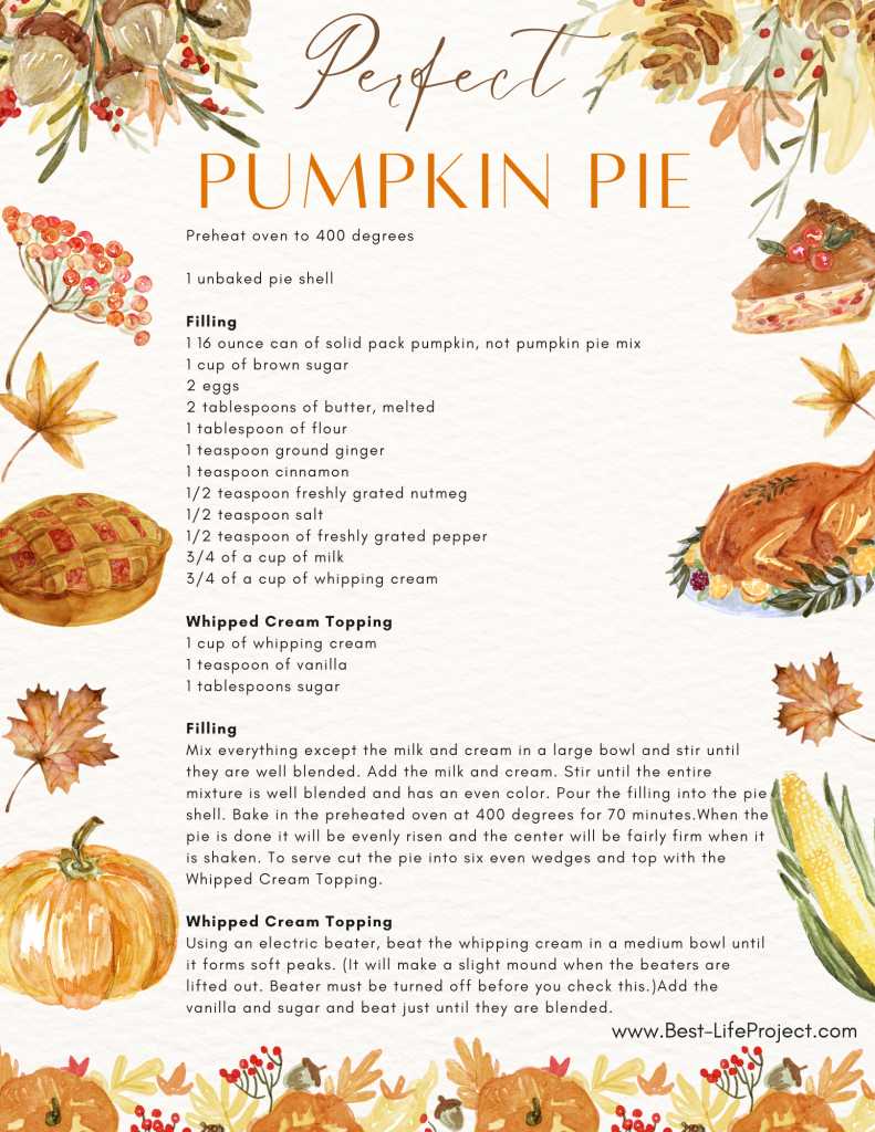 Pumpkin pie Recipe