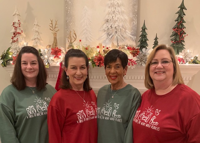 four women in PJs