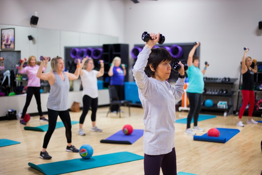 senior women exercising