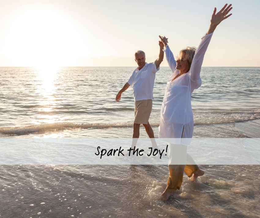 happy man and woman on the beach