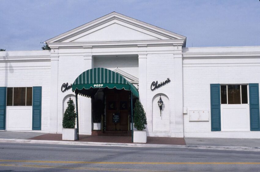 White building with Green awning, Chasen's Restaurant