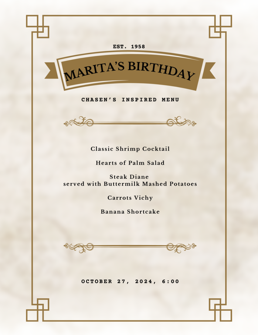classic-style dinner menu