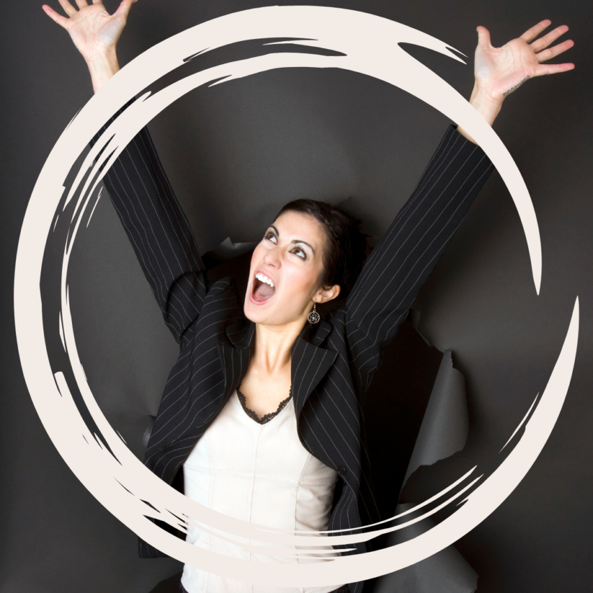 Woman with her arms in the air
