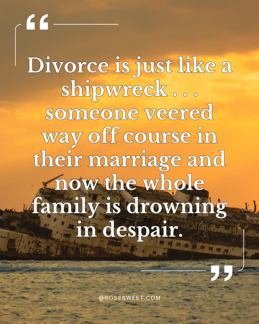 divorce is like a shipwreck graphic