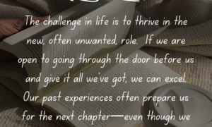 black and white photo with a book in the background--quote from post over the top