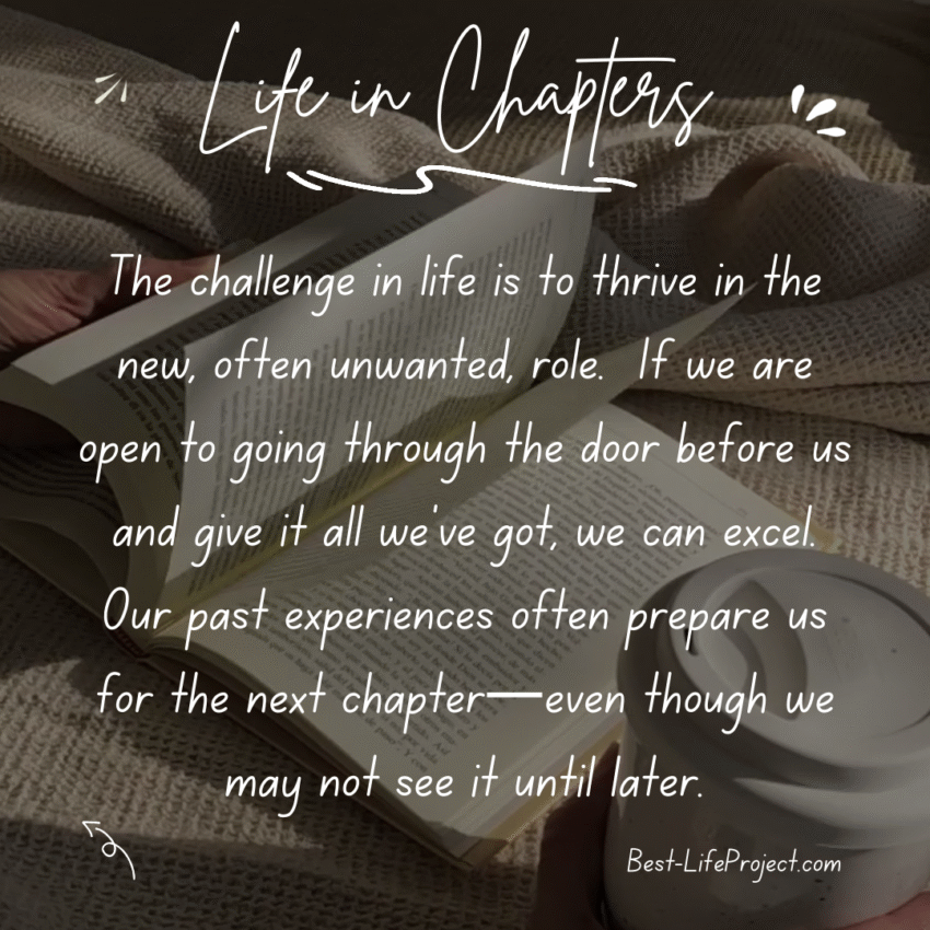 black and white photo with a book in the background--quote from post over the top