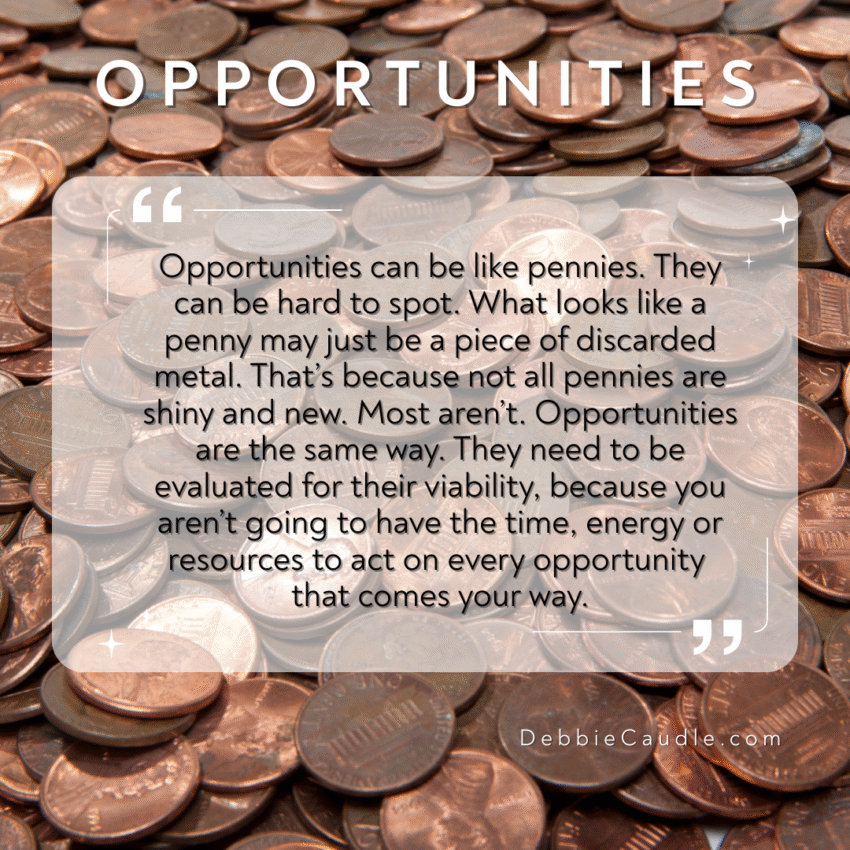 Graphic featuring pennies