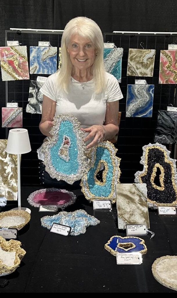 Tutti with her art