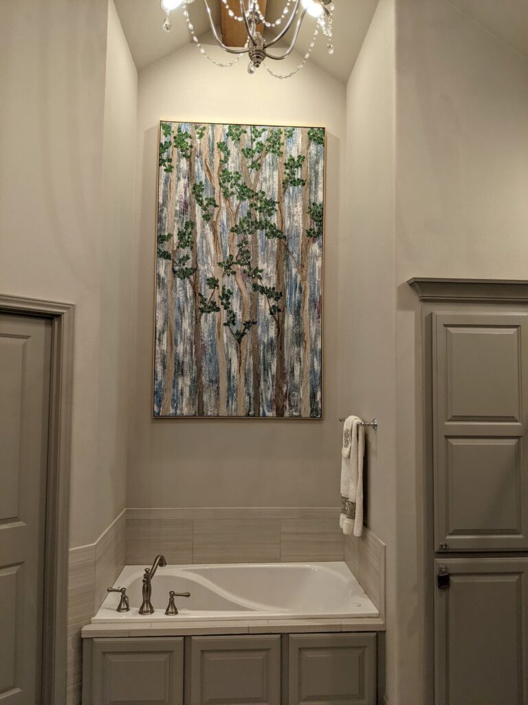 Painting Forest Bathing in its space