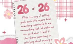 26 in 26 pink graphic