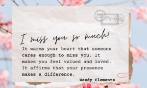 Postcard graphic: "I miss you so much"