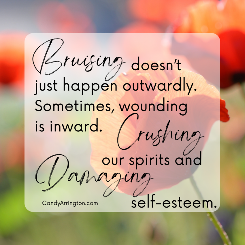 Bruising doesn’t just happen outwardly. Sometimes, wounding is inward, crushing our spirits and damaging self-esteem.
